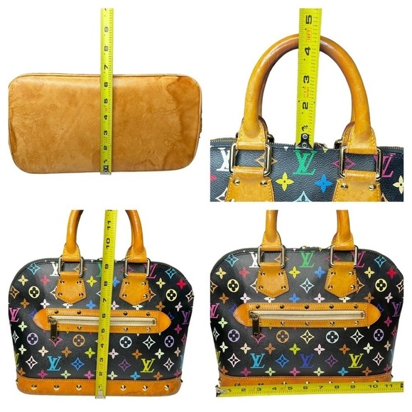 Authentic Louis Vuitton Black Multicolor Murakami Rainbow Alma PM Leather Bag - Picture 13 of 15